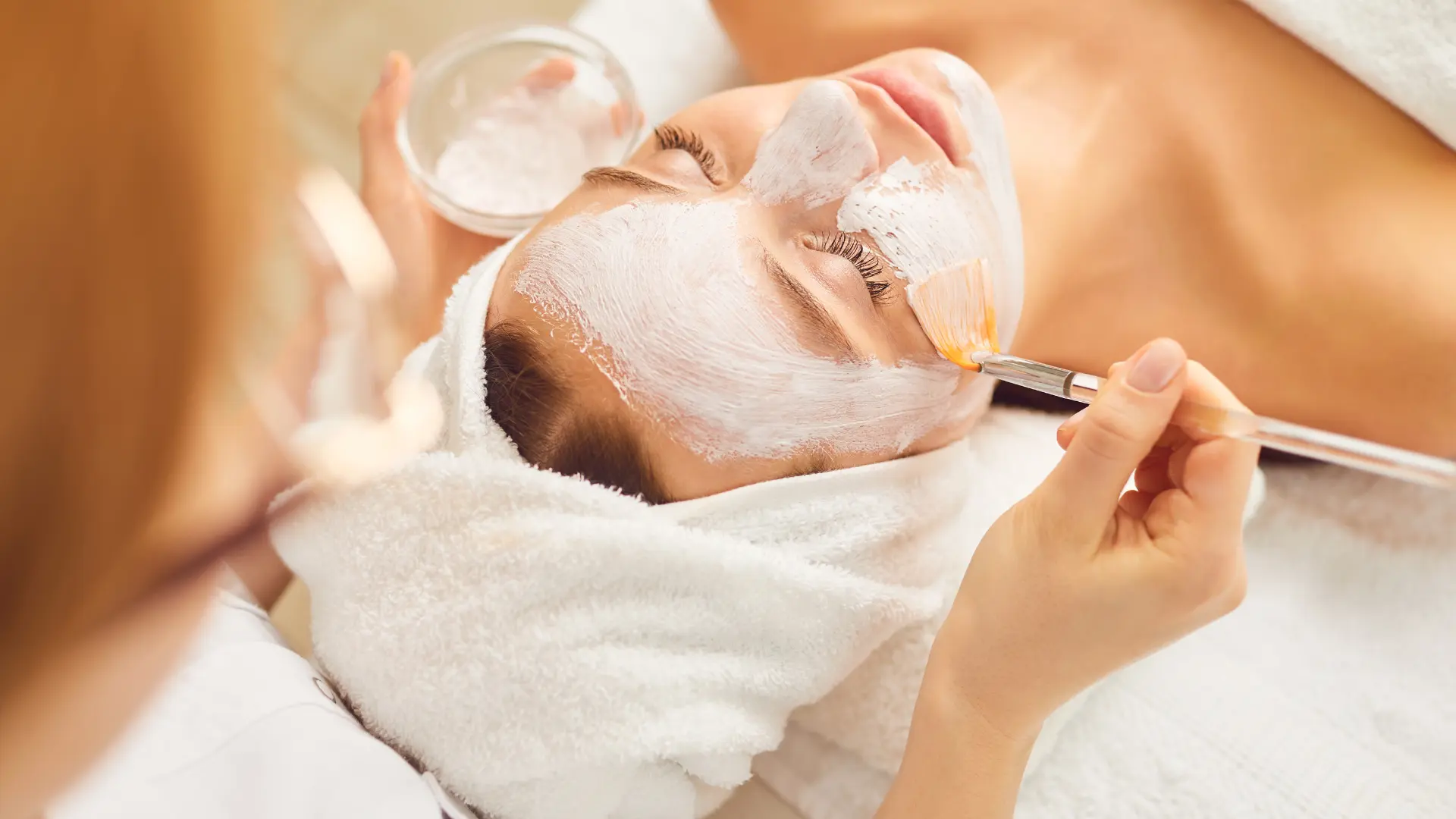 A professional facial skincare treatment