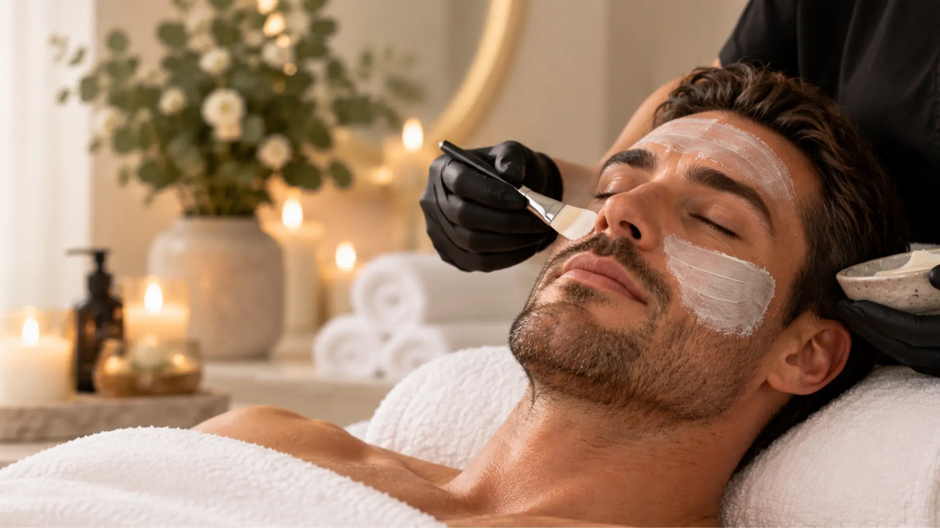 A relaxing facial skincare treatment for men